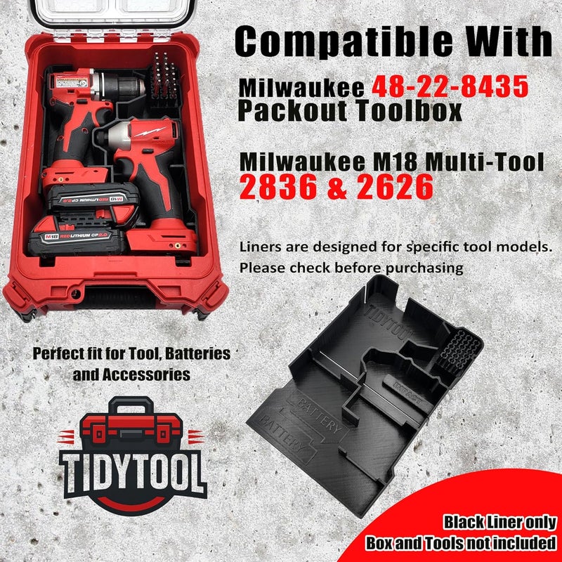 TidyTool Tidy Tool Drill Driver Organizer for Milwaukee M18 Combo Drill/Driver and Impact Set - Image 2